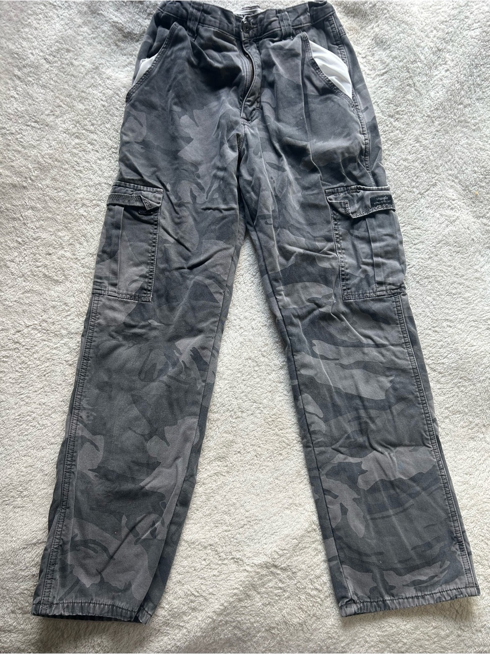 Wrangler Gray Camo Cargo Pants